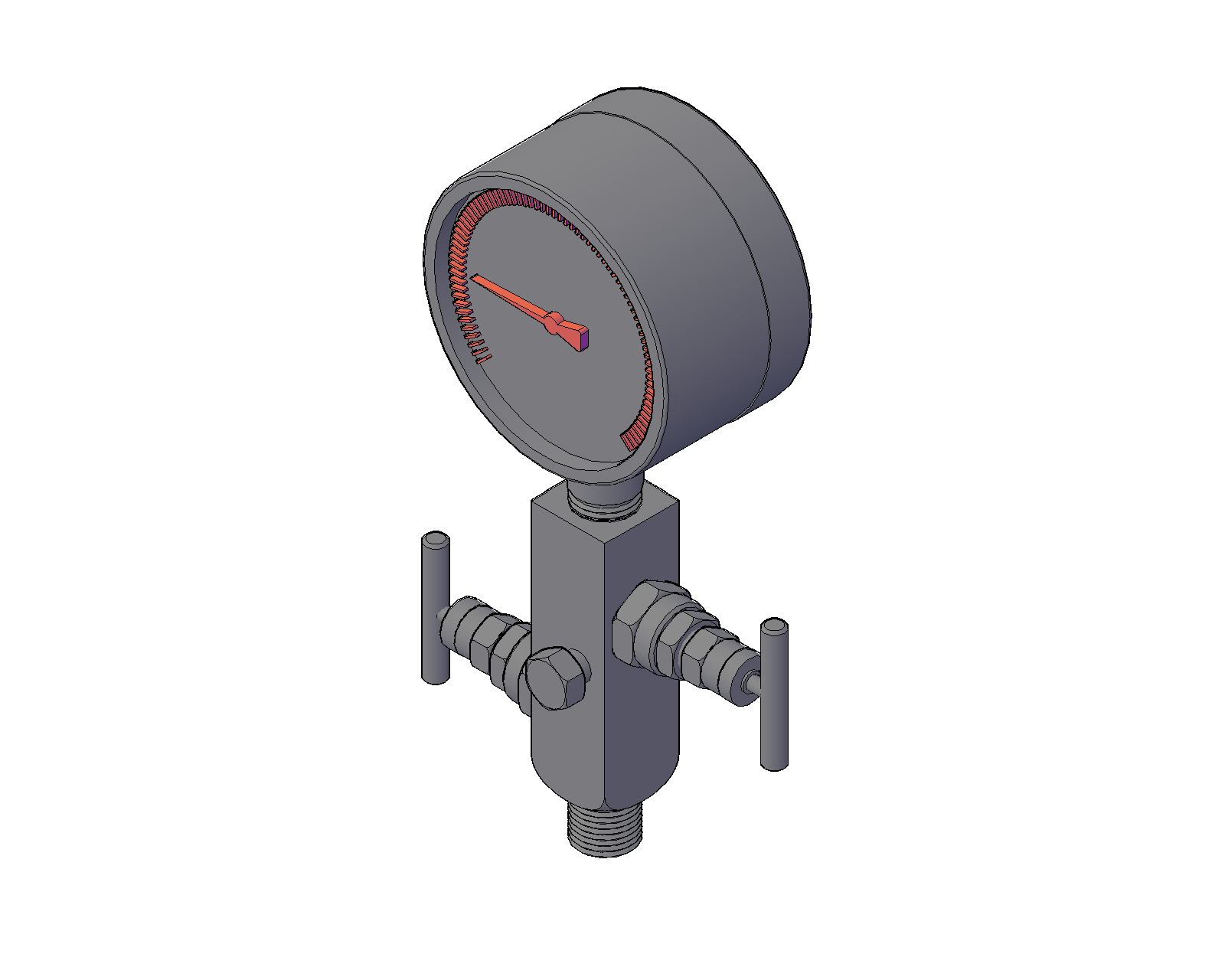 Pressure Gauge 3D Model DWG Download for Industrial Design